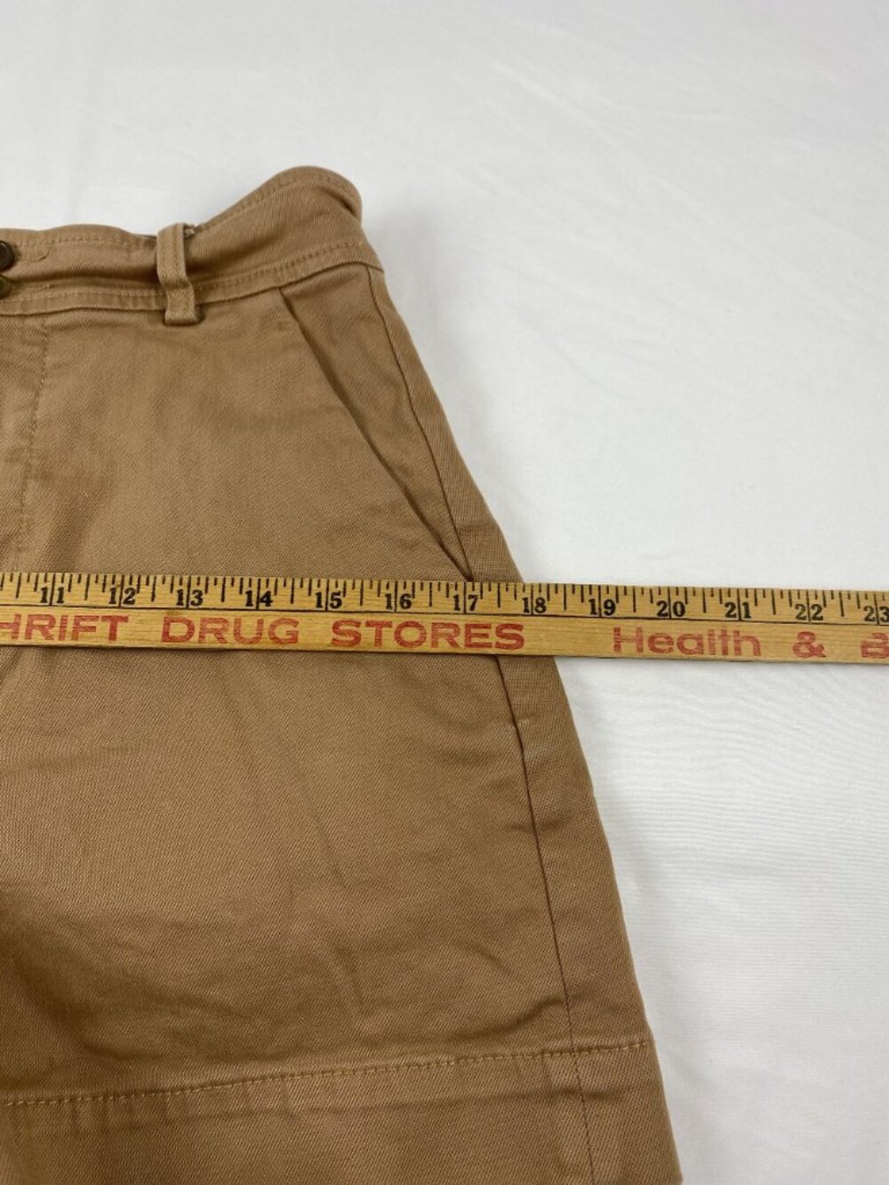 Everlane Womens Tan High-Waist Cotton Shorts Size 4 With Front & Back Pockets - Picture 7 of 8